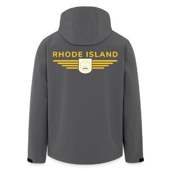 Rhode Island Fan T-Shirt – Stylisch & Einzigartig - Recycelte Männer Softshell-Jacke von Stanley/Stella - Schwarz - Hinten - AI Model Male 185 light (185cm)