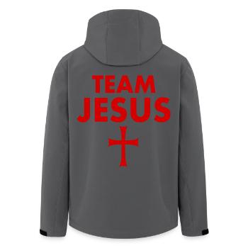 Team jesus kreuz - Recycelte Männer Softshell-Jacke von Stanley/Stella - Schwarz - Hinten - AI Model Male 185 light (185cm)