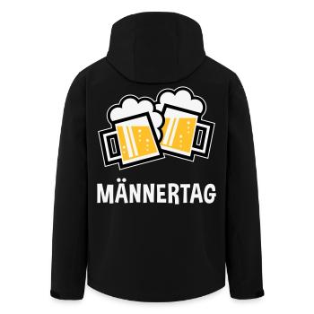 Männertag (Bier Prosit Bayrische Bierkrüge / 3C) - Recycelte Männer Softshell-Jacke von Stanley/Stella - Schwarz - Hinten - AI Model Male 185 light (185cm)