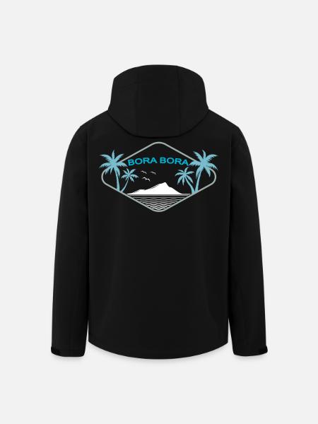 Bora Bora Palmen Insel Strand Urlaub in Polynesien - Recycelte Männer Softshell-Jacke von Stanley/Stella - Schwarz