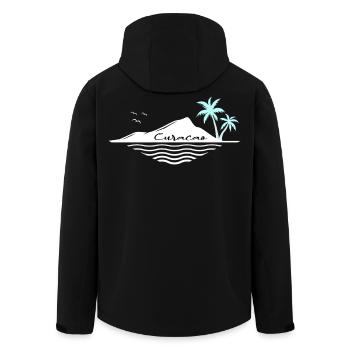 L’île de Curaçao avec ses palmiers est une destination de vacances de rêve - Veste softshell homme en polyester recyclé Stanley/Stella - noir - Dos - AI Model Male 185 light (185cm)