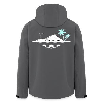 Curacao Insel mit Palmen Traumurlaub Reiseziel - Recycelte Männer Softshell-Jacke von Stanley/Stella - Anthrazit - Hinten - AI Model Male 185 light (185cm)