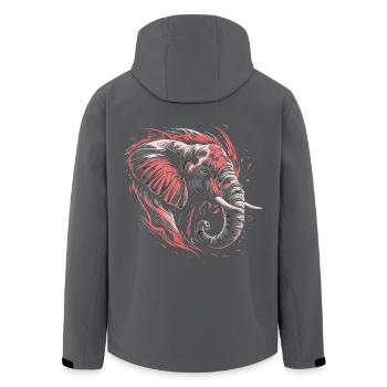Elephant Africa Safari Nature Wilderness Neon Colorful - Men’s Recycled Softshell Jacket by Stanley/Stella - black - Back - AI Model Male 185 light (185cm)