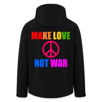 Make love not war - Veste softshell homme en polyester recyclé Stanley/Stella - noir - Dos - AI Model Male 185 light (185cm)