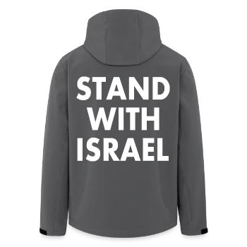 Stand with israel - Recycelte Männer Softshell-Jacke von Stanley/Stella - Schwarz - Hinten - AI Model Male 185 light (185cm)