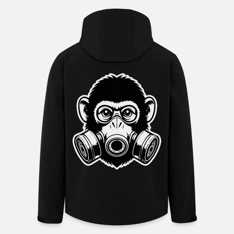 Affen-Gasmaske - Recycelte Männer Softshell-Jacke von Stanley/Stella - Schwarz