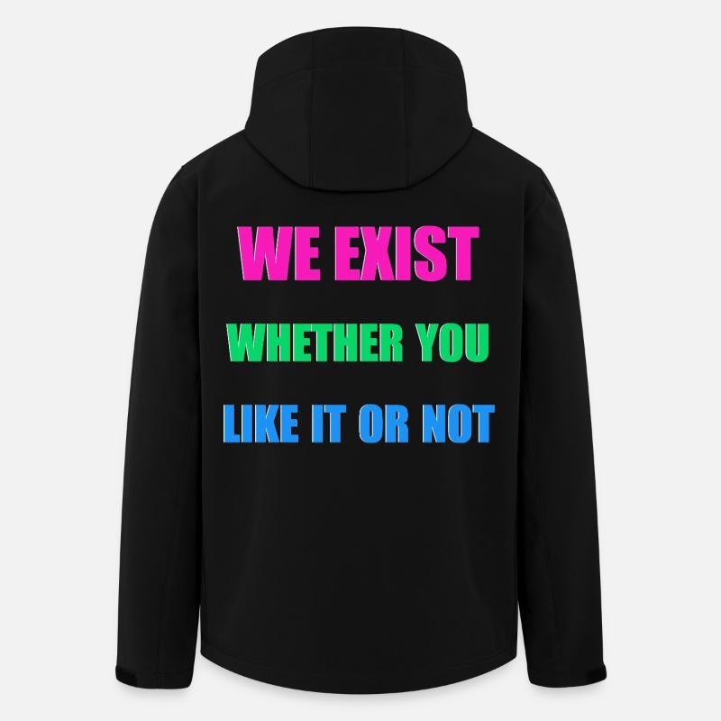 We Exist - Drapeau polysexuel - Veste softshell homme en polyester recyclé Stanley/Stella - noir