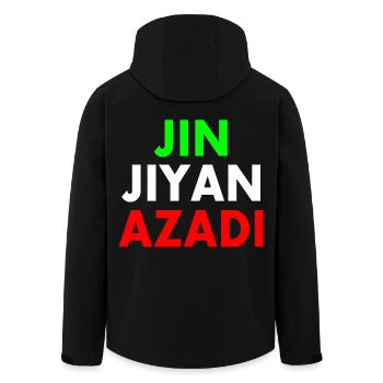 jin jiyan azadi - Recycelte Männer Softshell-Jacke von Stanley/Stella - Schwarz - Hinten - AI Model Male 185 light (185cm)