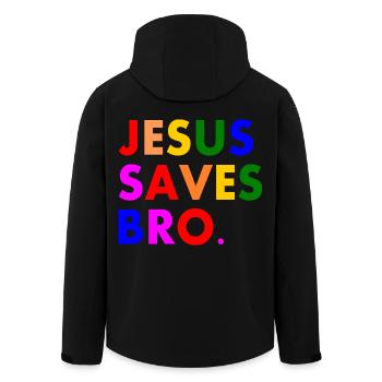 Jesus saves bro - Veste softshell homme en polyester recyclé Stanley/Stella - noir - Dos - AI Model Male 185 light (185cm)