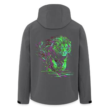Lion courant Tête de Lion Coloré Prédateur Animal Sauvage - Veste softshell homme en polyester recyclé Stanley/Stella - noir - Dos - AI Model Male 185 light (185cm)