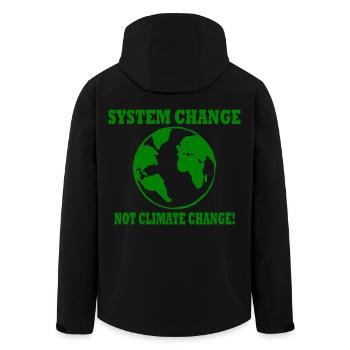 system change not climate change - Recycelte Männer Softshell-Jacke von Stanley/Stella - Schwarz - Hinten - AI Model Male 185 light (185cm)