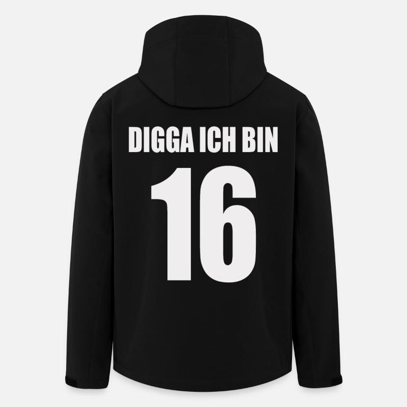 Digga I'm 16 - Men’s Recycled Softshell Jacket by Stanley/Stella - black