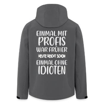 Einmal ohne Idioten – Jobhumor - Recycelte Männer Softshell-Jacke von Stanley/Stella - Schwarz - Hinten - AI Model Male 185 light (185cm)