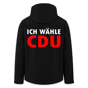 Ich wähle cdu - Recycelte Männer Softshell-Jacke von Stanley/Stella - Schwarz - Hinten - AI Model Male 185 light (185cm)