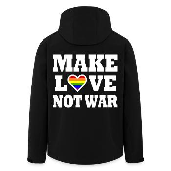 Make love not war - Men’s Recycled Softshell Jacket by Stanley/Stella - black - Back - AI Model Male 185 light (185cm)