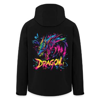 Dragon Colorful Fantasy Magic Mysticism Mythology Art - Men’s Recycled Softshell Jacket by Stanley/Stella - black - Back - AI Model Male 185 light (185cm)