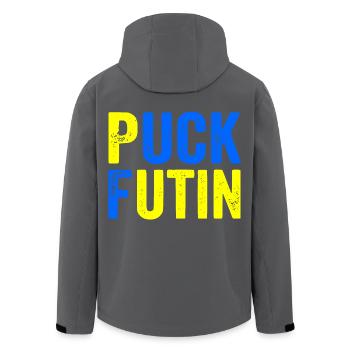 Puck futin - Men’s Recycled Softshell Jacket by Stanley/Stella - black - Back - AI Model Male 185 light (185cm)