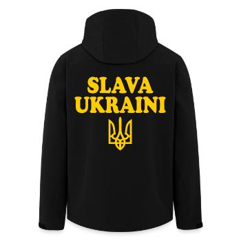 Ukraine - Men’s Recycled Softshell Jacket by Stanley/Stella - black - Back - AI Model Male 185 light (185cm)
