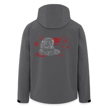 Stummer Schrei im Weltall, weiß - Recycelte Männer Softshell-Jacke von Stanley/Stella - Anthrazit - Hinten - AI Model Male 185 light (185cm)