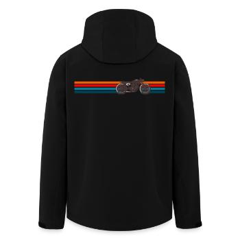 Motorrad Cafe Racer Retro Design - Recycelte Männer Softshell-Jacke von Stanley/Stella - Schwarz - Hinten - AI Model Male 185 light (185cm)