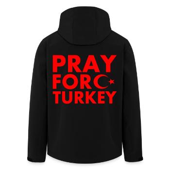 Pray for turkey - Men’s Recycled Softshell Jacket by Stanley/Stella - black - Back - AI Model Male 185 light (185cm)