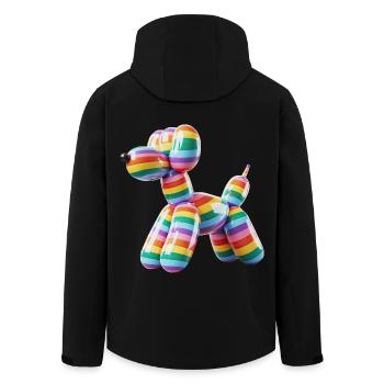 Ballon Dog Pride Regenbogenflagge - Recycelte Männer Softshell-Jacke von Stanley/Stella - Schwarz - Hinten - AI Model Male 185 light (185cm)