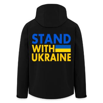 stand with ukraine - Men’s Recycled Softshell Jacket by Stanley/Stella - black - Back - AI Model Male 185 light (185cm)