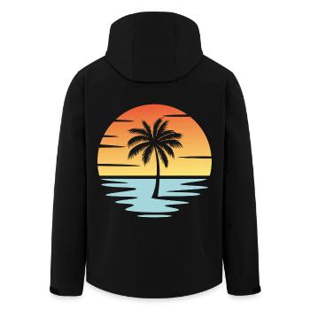 Beach Sunset - Men’s Recycled Softshell Jacket by Stanley/Stella - black - Back - AI Model Male 185 light (185cm)