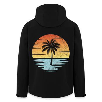 Beach Sunset - Men’s Recycled Softshell Jacket by Stanley/Stella - black - Back - AI Model Male 185 light (185cm)