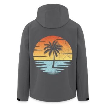 Sonnenuntergang am Strand - Recycelte Männer Softshell-Jacke von Stanley/Stella - Anthrazit - Hinten - AI Model Male 185 light (185cm)