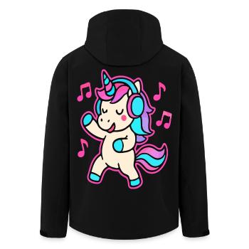 Licorne dansante avec des écouteurs - Fun Music Vibes - Veste softshell homme en polyester recyclé Stanley/Stella - noir - Dos - AI Model Male 185 light (185cm)