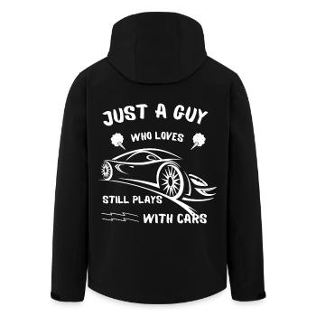 loves still plays with cars 2 - Men’s Recycled Softshell Jacket by Stanley/Stella - black - Back - AI Model Male 185 light (185cm)