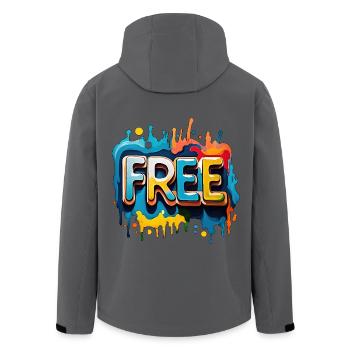Freei, Libre, Liberté - Veste softshell homme en polyester recyclé Stanley/Stella - noir - Dos - AI Model Male 185 light (185cm)
