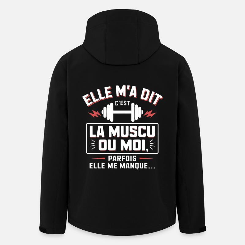 Musculation muscu cadeau drôle - Veste softshell homme en polyester recyclé Stanley/Stella - noir