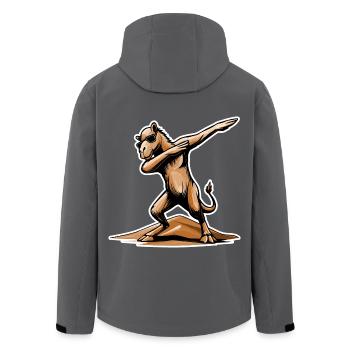 Cool Dab Dance Dromedary – Desert Fun à Dubaï - Veste softshell homme en polyester recyclé Stanley/Stella - charbon - Dos - AI Model Male 185 light (185cm)