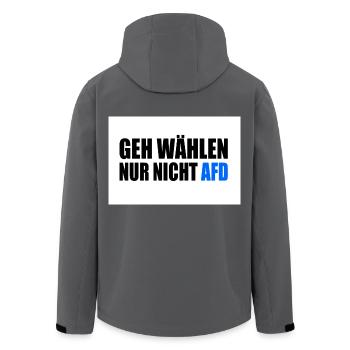 geh wählen nur nicht afd - Recycelte Männer Softshell-Jacke von Stanley/Stella - Schwarz - Hinten - AI Model Male 185 light (185cm)
