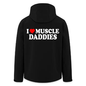 I love muscle daddies - Men’s Recycled Softshell Jacket by Stanley/Stella - black - Back - AI Model Male 185 light (185cm)