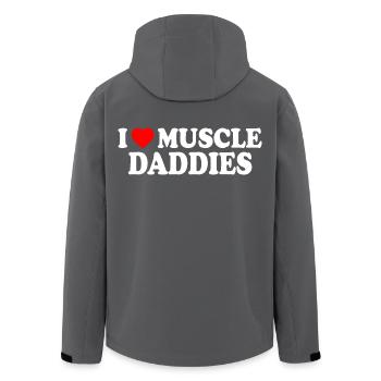 I love muscle daddies - Men’s Recycled Softshell Jacket by Stanley/Stella - anthracite - Back - AI Model Male 185 light (185cm)
