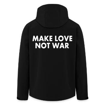 Make love not war - Veste softshell homme en polyester recyclé Stanley/Stella - noir - Dos - AI Model Male 185 light (185cm)