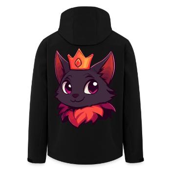 Chat couronné mignon avec sourire espiègle - Veste softshell homme en polyester recyclé Stanley/Stella - noir - Dos - AI Model Male 185 light (185cm)
