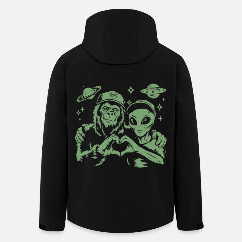 Alien & Bigfoot – Cosmic Friendship - Recycelte Männer Softshell-Jacke von Stanley/Stella - Schwarz