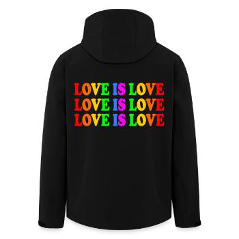 Love is love - Veste softshell homme en polyester recyclé Stanley/Stella - noir - Dos - AI Model Male 185 light (185cm)