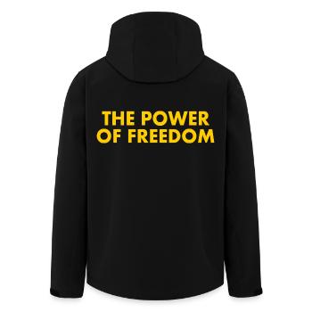 The power of freedom - Men’s Recycled Softshell Jacket by Stanley/Stella - black - Back - AI Model Male 185 light (185cm)