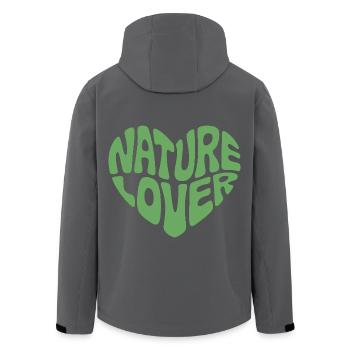 Chemise coeur amoureux de la nature - Veste softshell homme en polyester recyclé Stanley/Stella - noir - Dos - AI Model Male 185 light (185cm)