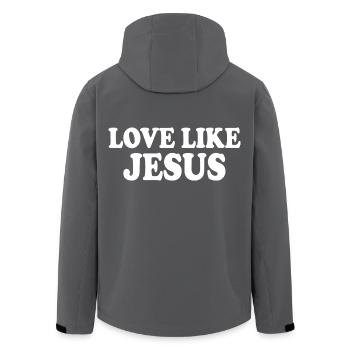 Love like jesus - Recycelte Männer Softshell-Jacke von Stanley/Stella - Schwarz - Hinten - AI Model Male 185 light (185cm)