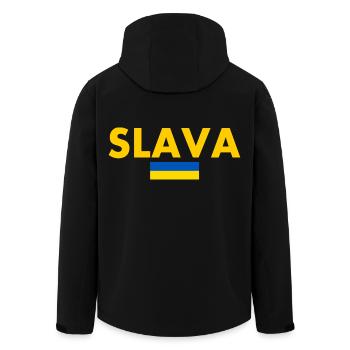 Ukraine - Men’s Recycled Softshell Jacket by Stanley/Stella - black - Back - AI Model Male 185 light (185cm)