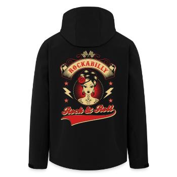 Rockabilly Rock & Roll - Veste softshell homme en polyester recyclé Stanley/Stella - noir - Dos - AI Model Male 185 light (185cm)
