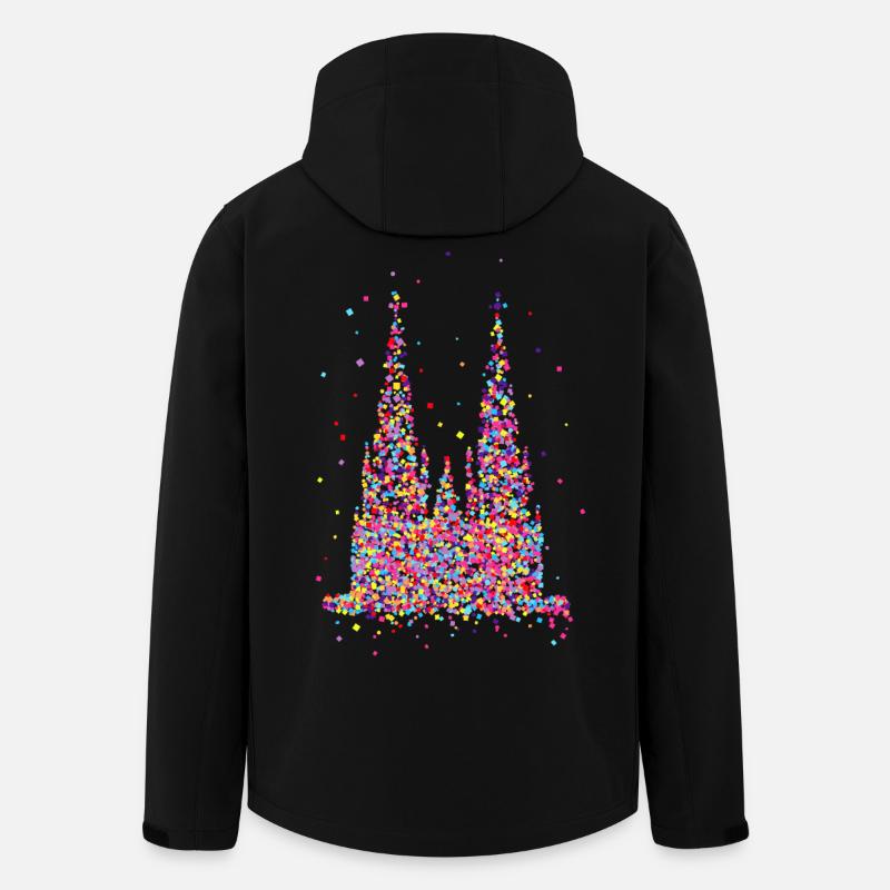 Kölner Dom, Konfetti - Recycelte Männer Softshell-Jacke von Stanley/Stella - Schwarz
