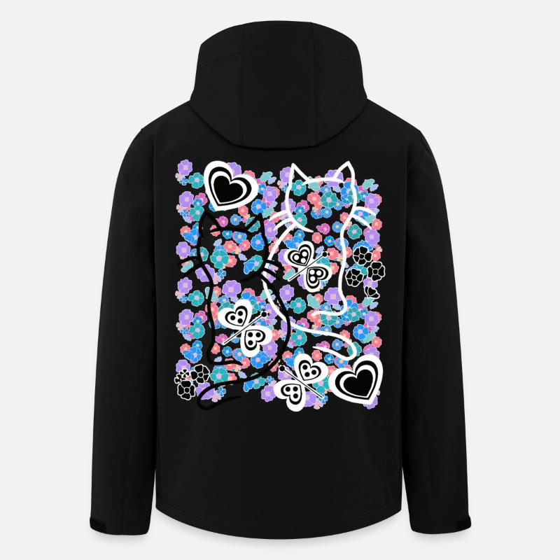 Retro Katze 60er - Recycelte Männer Softshell-Jacke von Stanley/Stella - Schwarz