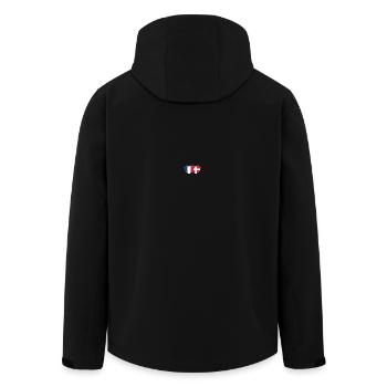 France Denmark Flag Heart - Men’s Recycled Softshell Jacket by Stanley/Stella - black - Back - AI Model Male 185 light (185cm)